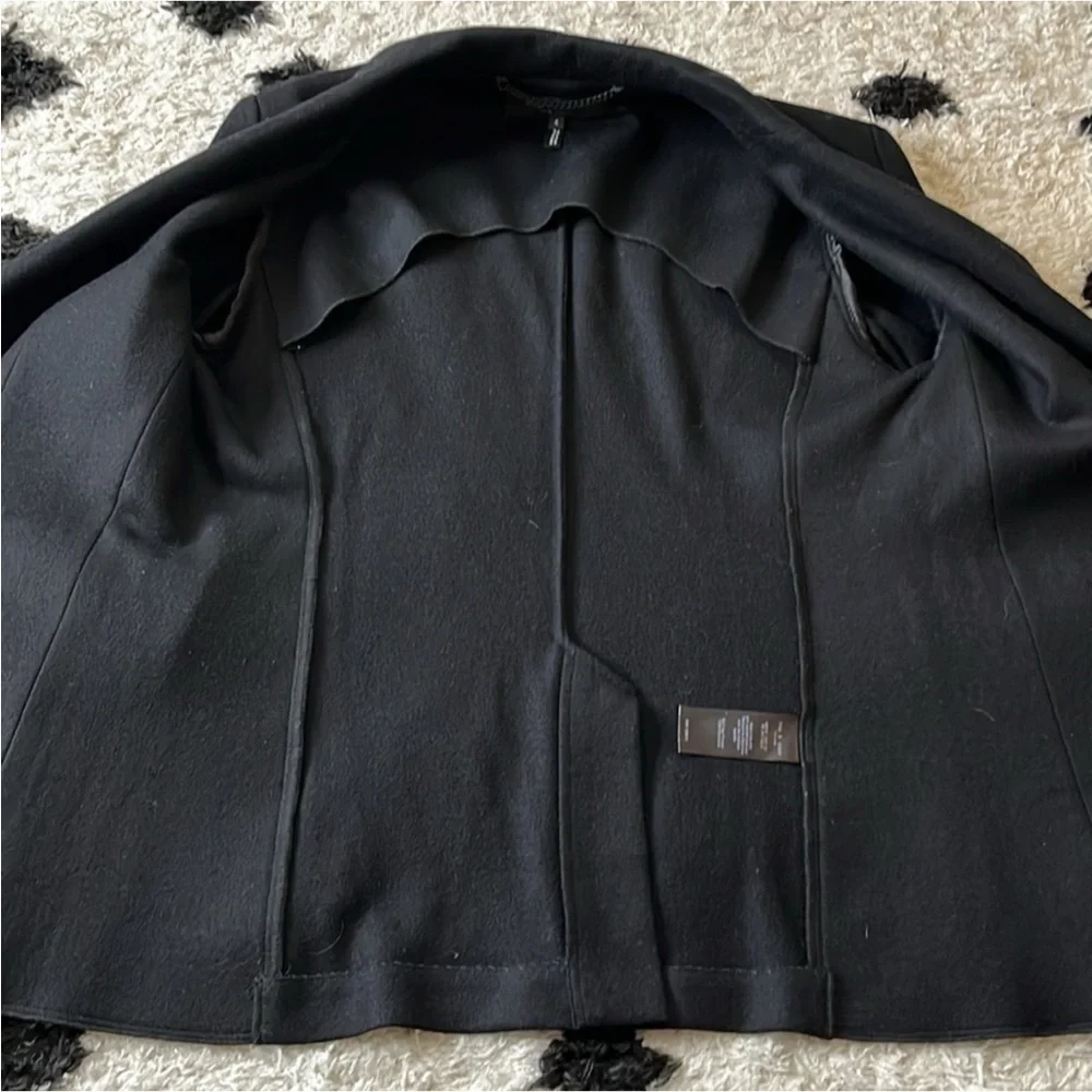 Rag & Bone Size 4 stylish and edgy 100 % wool black one button up blazer - Picture 8 of 12